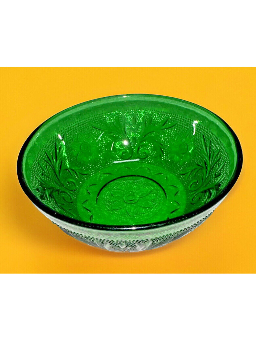 Dark Green Depression Glassware Small Berry Bowl -Anchor Hocking Glass